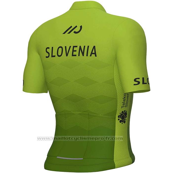 2023 Maillot Cyclisme Slovenie Vert Manches Courtes et Cuissard